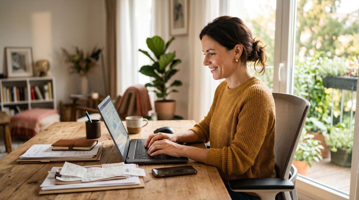 Pessoa digitando uma reclamação de consumidor no computador para registrar queixa no Reclame Aqui